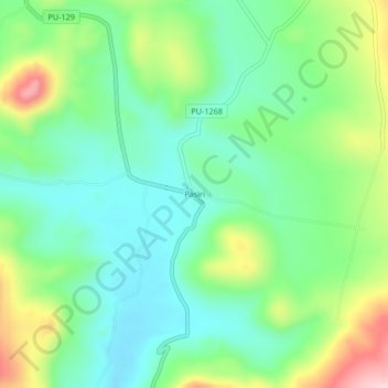Mapa topográfico Pasiri, altitude, relevo