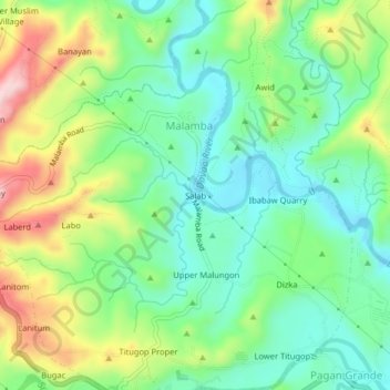 Mapa topográfico Salab, altitude, relevo