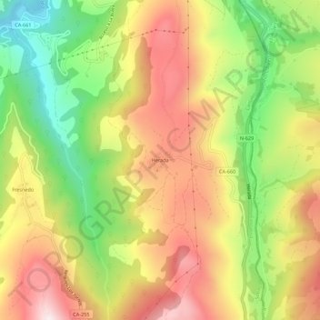 Mapa topográfico Herada, altitude, relevo