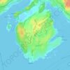 Mapa topográfico Hardanger, altitude, relevo