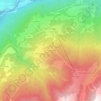Mapa topográfico Dou de la Ramaz, altitude, relevo