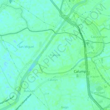 Mapa topográfico Frances, altitude, relevo