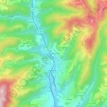 Mapa topográfico Le Plat Fournier, altitude, relevo
