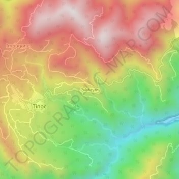 Mapa topográfico Palabayan, altitude, relevo