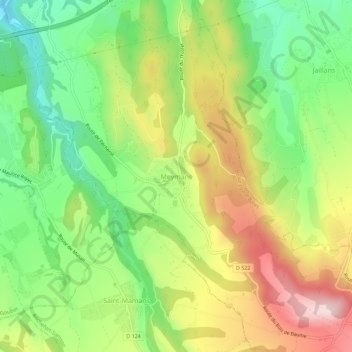 Mapa topográfico Meymans, altitude, relevo
