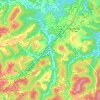 Mapa topográfico Ruth, altitude, relevo