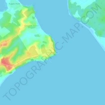 Mapa topográfico Kauri Point, altitude, relevo