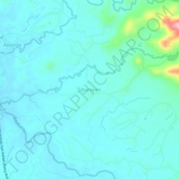 Mapa topográfico Sibariwan, altitude, relevo