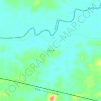 Mapa topográfico Atraca, altitude, relevo