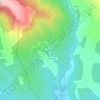 Mapa topográfico Cerdillo, altitude, relevo
