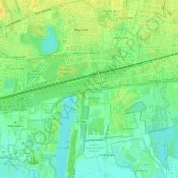 Mapa topográfico Tregarezzo, altitude, relevo