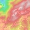 Mapa topográfico Ponto mais Alto do Caminho da Fé, altitude, relevo