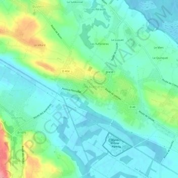 Mapa topográfico Ciers, altitude, relevo
