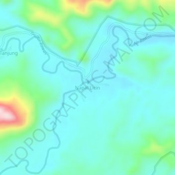 Mapa topográfico Napal Licin, altitude, relevo
