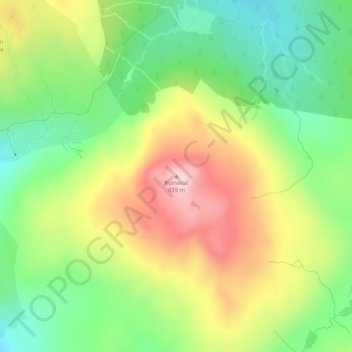 Mapa topográfico Roineval, altitude, relevo