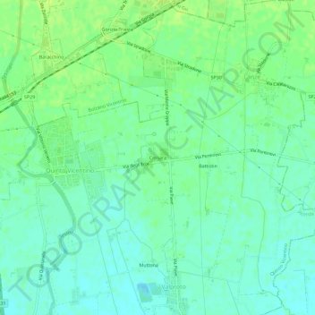 Mapa topográfico Crosara, altitude, relevo