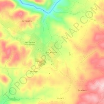 Mapa topográfico Campo Alegre, altitude, relevo