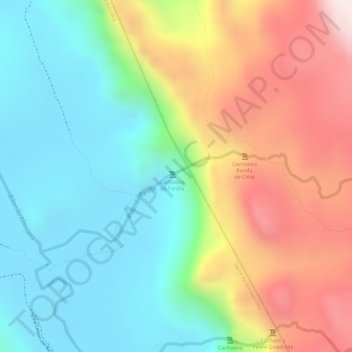 Mapa topográfico Cachoeira da Farofa, altitude, relevo