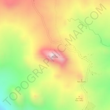Mapa topográfico Fatuleu, altitude, relevo