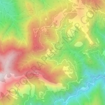 Mapa topográfico Porreta, altitude, relevo