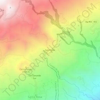 Mapa topográfico San Pablo, altitude, relevo