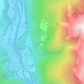 Mapa topográfico La Ville, altitude, relevo