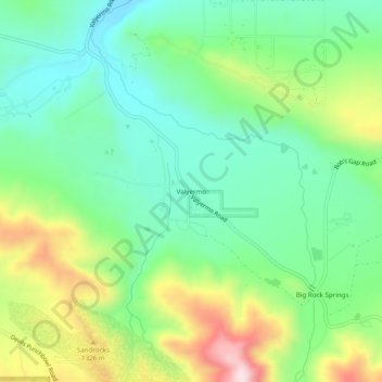 Mapa topográfico Valyermo, altitude, relevo