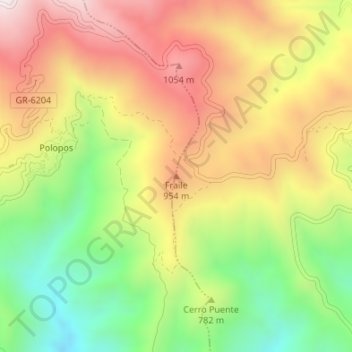 Mapa topográfico Fraile, altitude, relevo