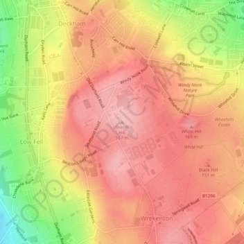 Mapa topográfico Sheriff Hill, altitude, relevo
