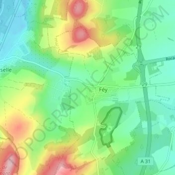 Mapa topográfico Le Clos des Noyers, altitude, relevo