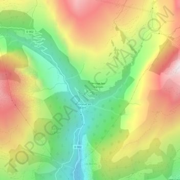 Mapa topográfico Préfumet, altitude, relevo