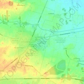 Mapa topográfico Zone Industrielle, altitude, relevo