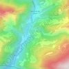 Mapa topográfico Aubinyà, altitude, relevo