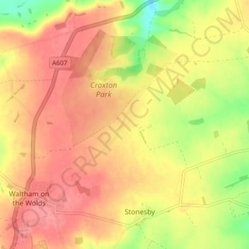 Mapa topográfico Bescaby, altitude, relevo