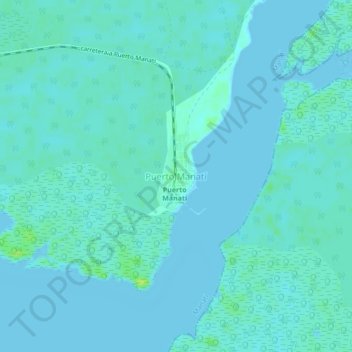 Mapa topográfico Puerto Manatí, altitude, relevo