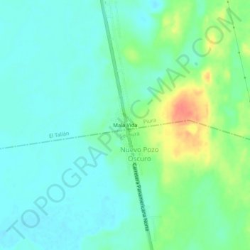 Mapa topográfico Mala Vida, altitude, relevo