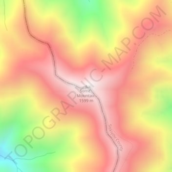 Mapa topográfico Somes Mountain, altitude, relevo