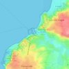 Mapa topográfico Diélette, altitude, relevo
