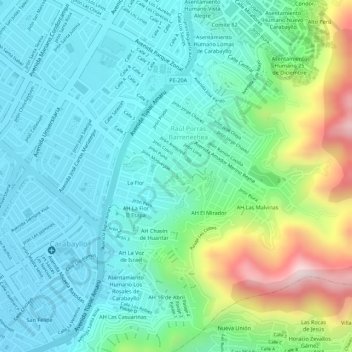 Mapa topográfico 69A, altitude, relevo