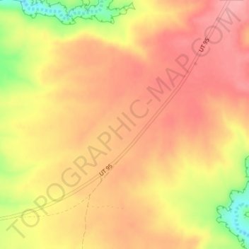 Mapa topográfico Harmony Flat, altitude, relevo