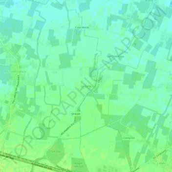 Mapa topográfico La Corte, altitude, relevo