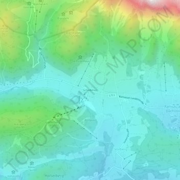 Mapa topográfico Schildlehen, altitude, relevo