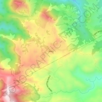 Mapa topográfico Baag, altitude, relevo