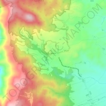 Mapa topográfico Salerni, altitude, relevo