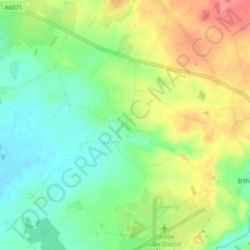 Mapa topográfico Laversdale, altitude, relevo