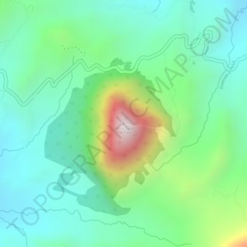 Mapa topográfico Cerro Tusa, altitude, relevo
