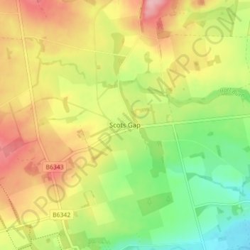 Mapa topográfico Scots Gap, altitude, relevo