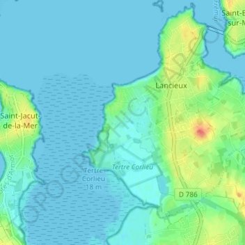 Mapa topográfico La Buglais, altitude, relevo