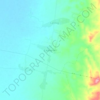 Mapa topográfico Cadaanan, altitude, relevo