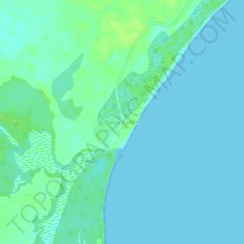 Mapa topográfico Playa Bailén, altitude, relevo